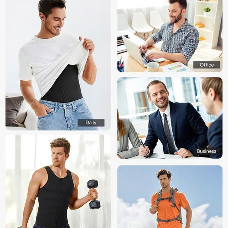 Men's Zipper Waist Trainer Trimmer Vest