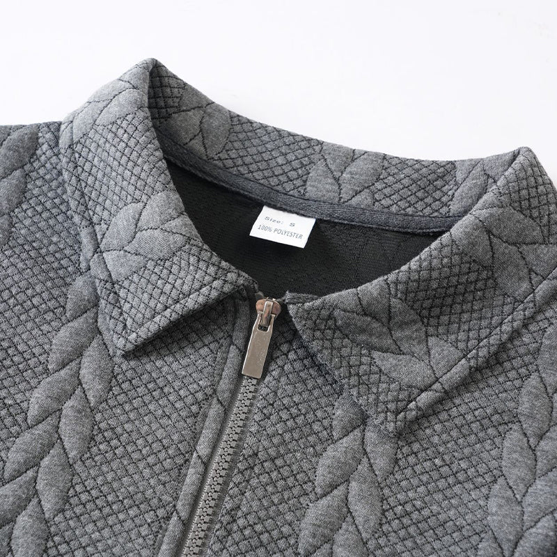 Men's Casual Half-Zip Cable-Knit Sweater